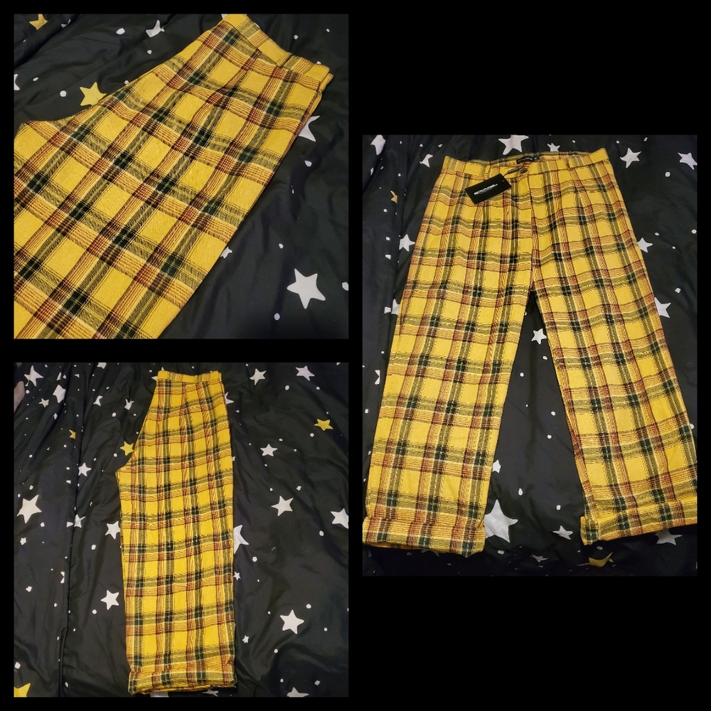 YELLOW PLAID PANTS